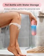 Pink 380ml manual bidet bottle with angled nozzle for postpartum care