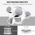 Visator travel potty being used in a car setting