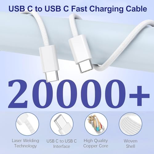 Complete 20-Watt fast charging bundle with power adapter block and braided cord