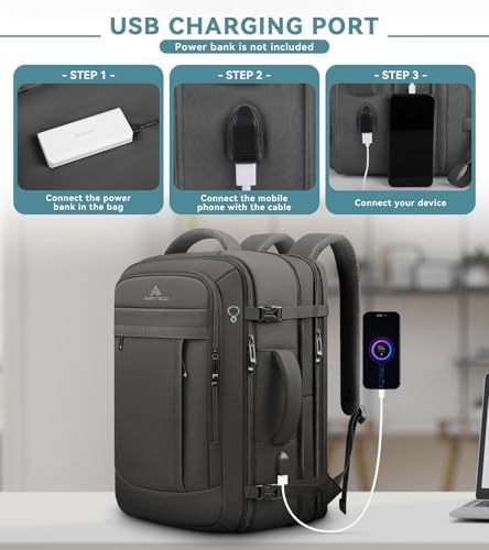 AREYTECO water resistant business suitcase backpack with USB charging port