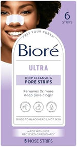 Bioré pore strips pack showing 6 count label
