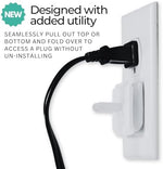 Infant Tree white safety socket guards installed on wall outlet