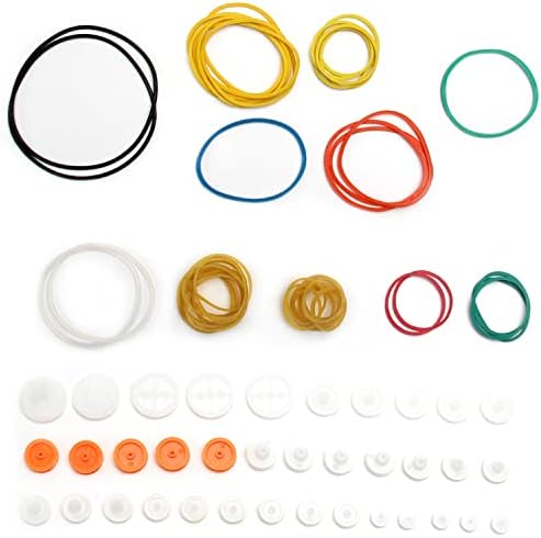 Fielect gear kit showing various rubber pulleys and belts