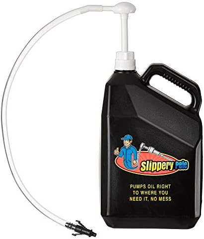 Slippery Pete automotive hand pump with three different length suction tubes layout