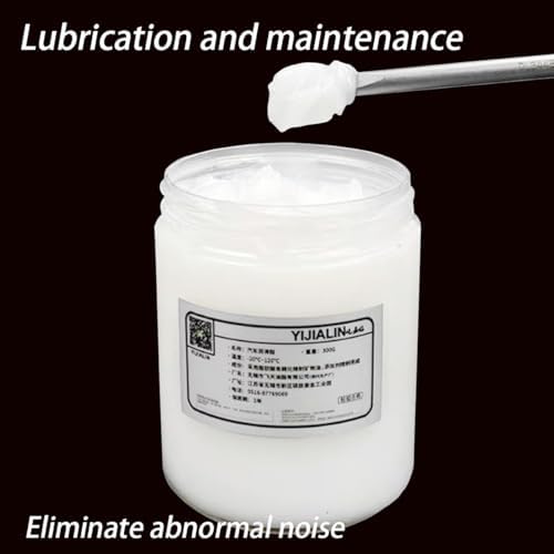 Waterproof white lithium grease showing rust and corrosion protection on household metal door hinges
