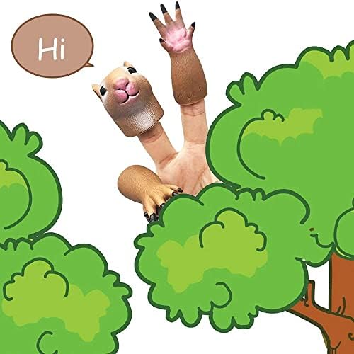 Five piece animal novelty toy set arranged neatly on a flat surface to display all components.