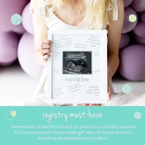 Tiny Ideas baby sonography keepsake frame hanging as elegant nursery wall decoration