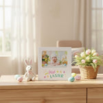 Kate and Milo baby keepsake tabletop frame showing easel back stand design