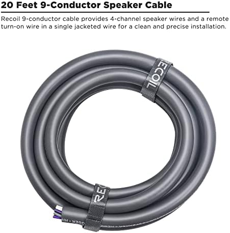 Recoil speaker cable showing remote turn-on lead