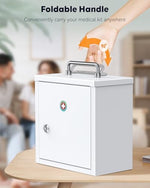 Uniclife steel medicine storage organizer mounted on a bathroom wall