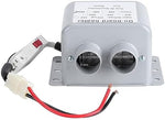 Estink portable car heater kit with included aluminum foil tubes and installation clamps on a white background.
