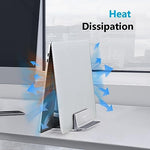 Minimalist workstation arrangement featuring the space-saving metal vertical laptop stand