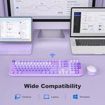 MOFII purple gradient ergonomic mouse and mechanical-style round keys