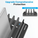 Close-up of premium CNC-machined anodized aluminum laptop organizer with protective silicone lining
