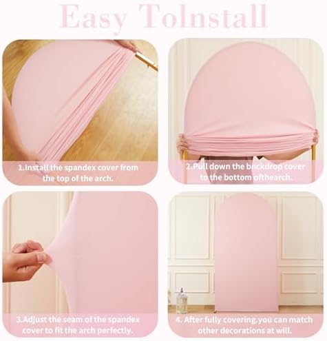 Suppromo pink round top arch covers packaged view showing two pieces