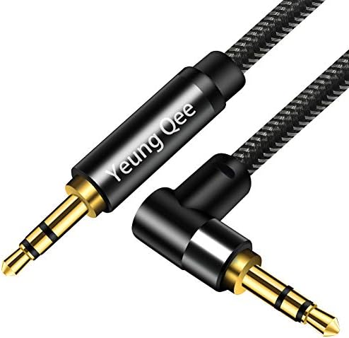 90-degree right-angle aux cable connector detail