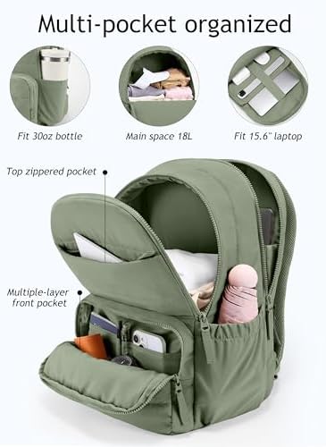 Uselike 15.6 inch laptop backpack padded laptop compartment close up view
