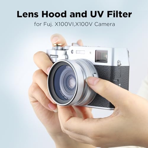 Side profile of Haoge lens hood with UV filter