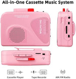 Mersoco personal tape recorder displaying the built-in speaker grille and AM FM radio tuning dial.