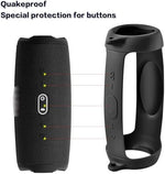 PAIYULE travel gel soft skin for wireless speaker displaying top button access details