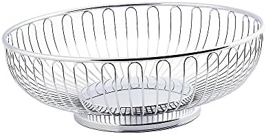 Tablecraft 9 5/8" Round Bread Basket | Metal Fruit Basket | Commerical Quality for Restaurant or Home Use - Image 4