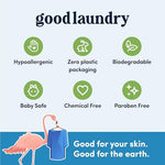 Good Laundry organic laundry sheets showing natural plant-powered fabric softening material close up