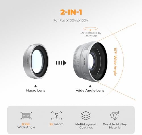 Freewell silver conversion lens separated into macro and wide components