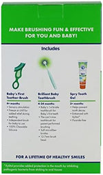 Brilliant 360 degree baby toothbrush and silicone teether brush set