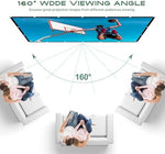 AAJK 150 inch double sided projector screen showcasing a rear projection setup