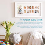 Pearhead gender neutral nursery wall decor photo frame for infant smiles