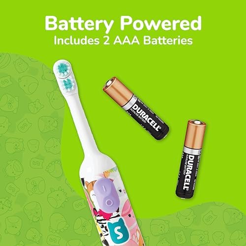 Authentic USA imported Brush Buddies Squishmallows toothbrush for plaque removal.