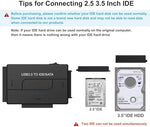 Universal external hard drive adapter kit showing SATA and IDE ports with cables