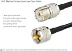Close up view of the UHF SO239 female connector on Superbat cable.