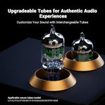 Premium black aluminum chassis design of the Fosi Audio moving magnet record player preamp.