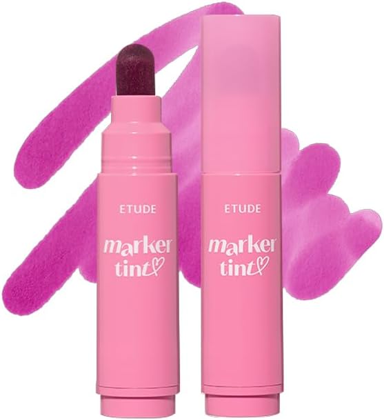 ETUDE Dear Darling Marker Tint #1 Raspberry Pop (5g) | Hydrating & Long Lasting Lip Stain | High Pigmented Lip Maker with Easy Drawing Tip | Korean Daily Lip Tint, Korean Makeup, Kbeauty - Image 13