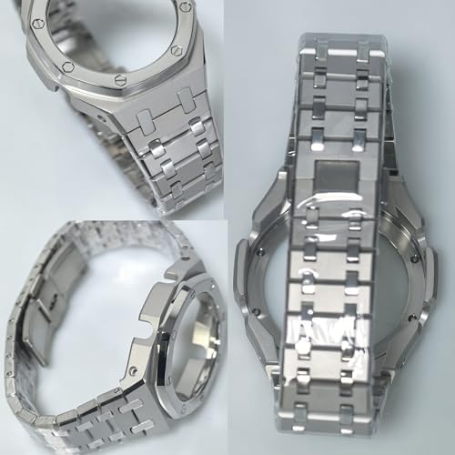 Side view of premium imported VESECCON silver steel watch case transformation