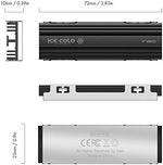 Detailed dimensions of the 7.2L x 1W x 2.3H centimeters computer hardware cooler
