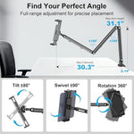 TeQable universal tablet holder holding a fifteen point six inch portable monitor in horizontal landscape layout.