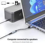 Full product packaging view of the Pastall one pack USB auxiliary sound card for laptops and consoles.