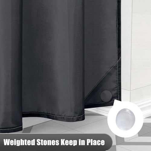 Washable high density polyester material close up of OLANLY grey gradient curtain