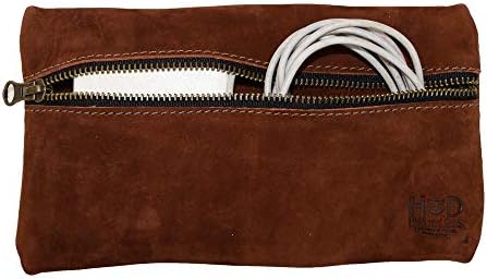 Hide And Drink Suede Utility Pouch Zipper Detail