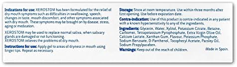 Close up of Xerostom dry mouth gel packaging showing natural ingredients