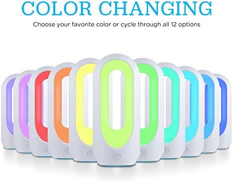 Enbrighten portable bedroom nightstand lamp showing integrated micro USB power connection