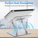 Multi angle adjustment levels on the Gogoonike metal computer stand for customizable viewing heights.