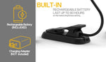 Flexible gooseneck of Maptay reading lamp showing adjustable angle