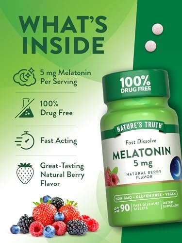 Nature's Truth Melatonin Tablets Capsules, 90 Count - Image 6