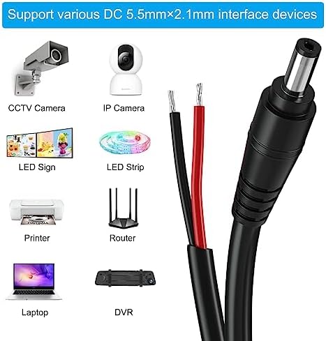Siocen low voltage barrel adapter connector pack showing both premium repair cables together