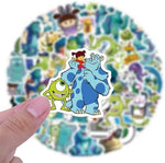 Monsters Inc stickers applied on a laptop lid