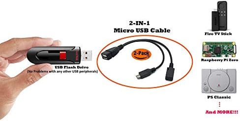 AuviPal Micro USB splitter cable pack showcasing the durable matte black finish and compact design.