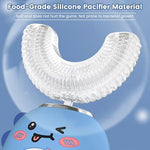 Kids electric toothbrush with blue dinosaur silicone body and smart timer